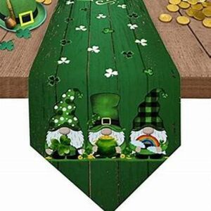 St. Patrick's Day Table Runner Green 'Lucky' Decorative Cute Gnome Green NEW